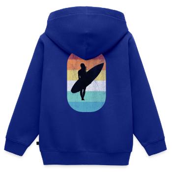 Surfergirl - Kinder Premium Organic Zip Hoodie - Royalblau - Hinten - AI Model Kid Male (0cm)
