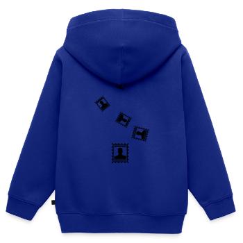 Stamp icon - Kids Premium Organic Zip-up Hoodie - royal blue - Back - AI Model Kid Male (0cm)