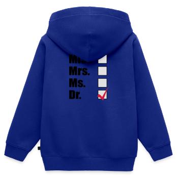 Doktor - Kinder Premium Organic Zip Hoodie - Royalblau - Hinten - AI Model Kid Male (0cm)