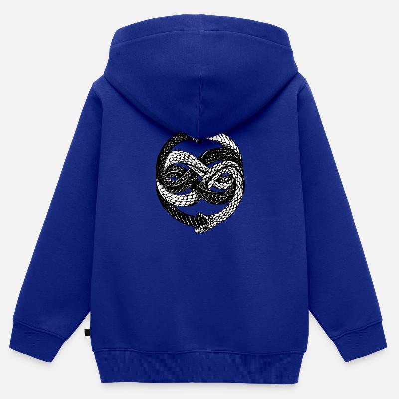 Serpents - Sweat Premium à capuche zippé enfant bio - bleu roi