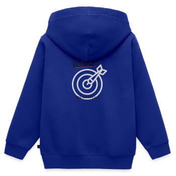 Bullseye Dart 80% Glück - Kinder Premium Organic Zip Hoodie - Royalblau - Hinten - AI Model Kid Male (0cm)