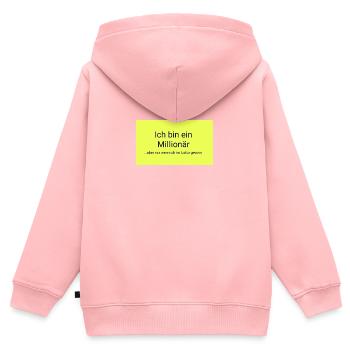 Millionär - Kinder Premium Organic Zip Hoodie - Rosa - Hinten - AI Model Kid Female (0cm)