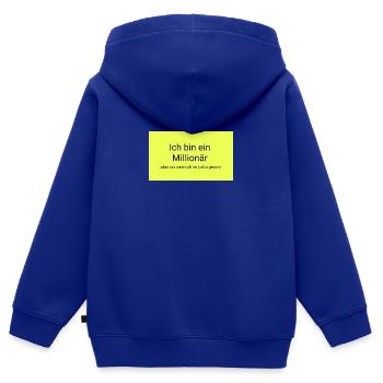 Millionär - Kinder Premium Organic Zip Hoodie - Royalblau - Hinten - AI Model Kid Male (0cm)