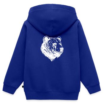 Bär Grizzly Kopf - Kinder Premium Organic Zip Hoodie - Royalblau - Hinten - AI Model Kid Male (0cm)