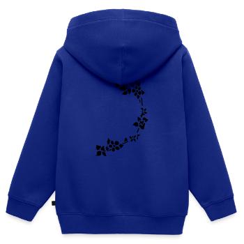 Blumenranke - Kinder Premium Organic Zip Hoodie - Royalblau - Hinten - AI Model Kid Male (0cm)