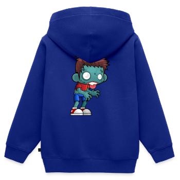 Zombie - Sweat Premium à capuche zippé enfant bio - bleu roi - Dos - AI Model Kid Male (0cm)