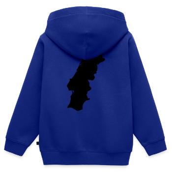 Portugal - Kinder Premium Organic Zip Hoodie - Royalblau - Hinten - AI Model Kid Male (0cm)