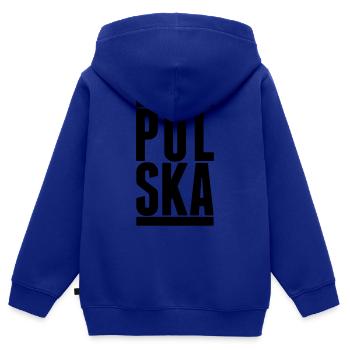 polska - Kinder Premium Organic Zip Hoodie - Royalblau - Hinten - AI Model Kid Male (0cm)