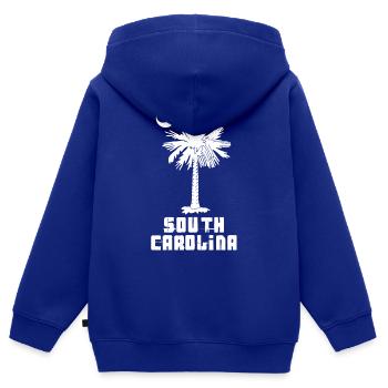 South Carolina - Kinder Premium Organic Zip Hoodie - Royalblau - Hinten - AI Model Kid Male (0cm)