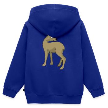 Chevreuil - Sweat Premium à capuche zippé enfant bio - bleu roi - Dos - AI Model Kid Male (0cm)