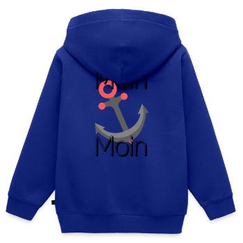 Moin Moin! Norddeutsche Begrüßung mit Anker - Kinder Premium Organic Zip Hoodie - Royalblau - Hinten - AI Model Kid Male (0cm)