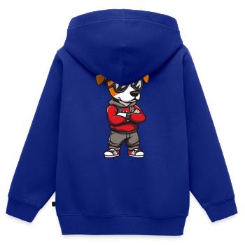 Jack Russel Terrier - Kinder Premium Organic Zip Hoodie - Royalblau - Hinten - AI Model Kid Male (0cm)