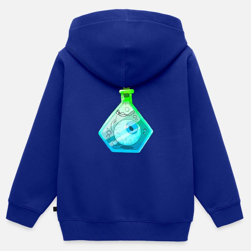Potion oculaire - Sweat Premium à capuche zippé enfant bio - bleu roi