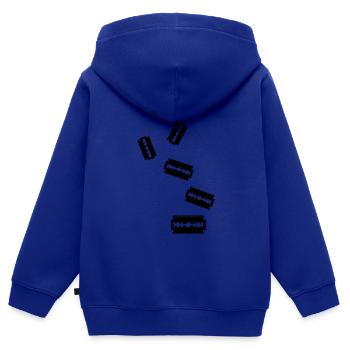 Icône de lame de rasoir Icône - Sweat Premium à capuche zippé enfant bio - bleu roi - Dos - AI Model Kid Male (0cm)