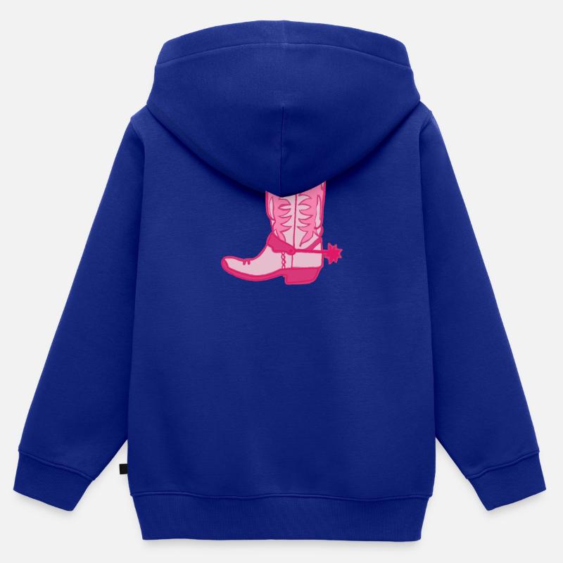Botte 2 - Sweat Premium à capuche zippé enfant bio - bleu roi