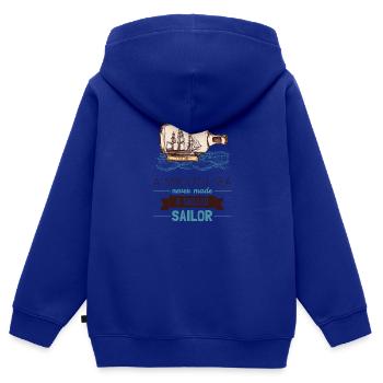 Segler – Schiff in Flasche - Kinder Premium Organic Zip Hoodie - Royalblau - Hinten - AI Model Kid Male (0cm)