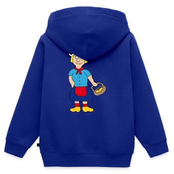 Niederlande - Kinder Premium Organic Zip Hoodie - Royalblau - Hinten - AI Model Kid Male (0cm)