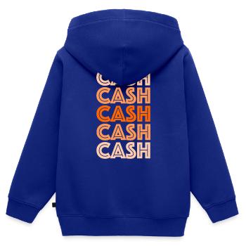 CASH Farbverlauf Design - Kinder Premium Organic Zip Hoodie - Royalblau - Hinten - AI Model Kid Male (0cm)
