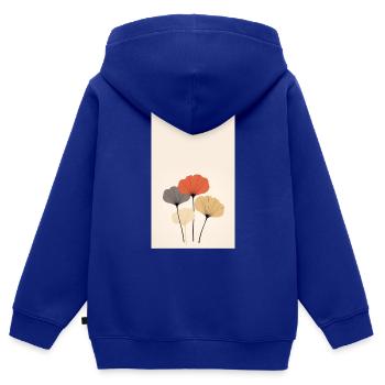 Ginkgo - Kids Premium Organic Zip-up Hoodie - royal blue - Back - AI Model Kid Male (0cm)