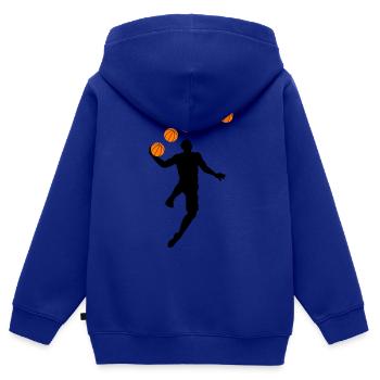 Basketballer - Kinder Premium Organic Zip Hoodie - Royalblau - Hinten - AI Model Kid Male (0cm)