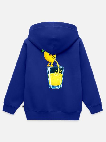 Zitronenheld Spritziges Glasbild - Kinder Premium Organic Zip Hoodie - Royalblau