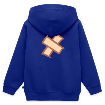 Pflasterkreuz. Croix de trottoir. Pansements pour plaies. - Sweat Premium à capuche zippé enfant bio - bleu roi - Dos - AI Model Kid Male (0cm)