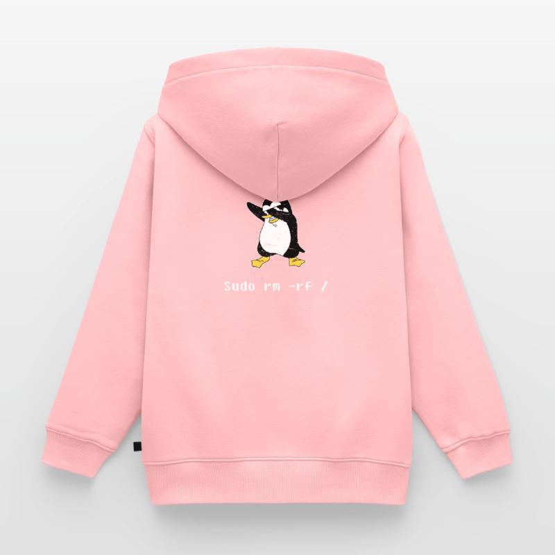 Sudo rm RF Admin Sysadmin Cadeau Java Linux Sweat Premium à capuche zippé enfant bio