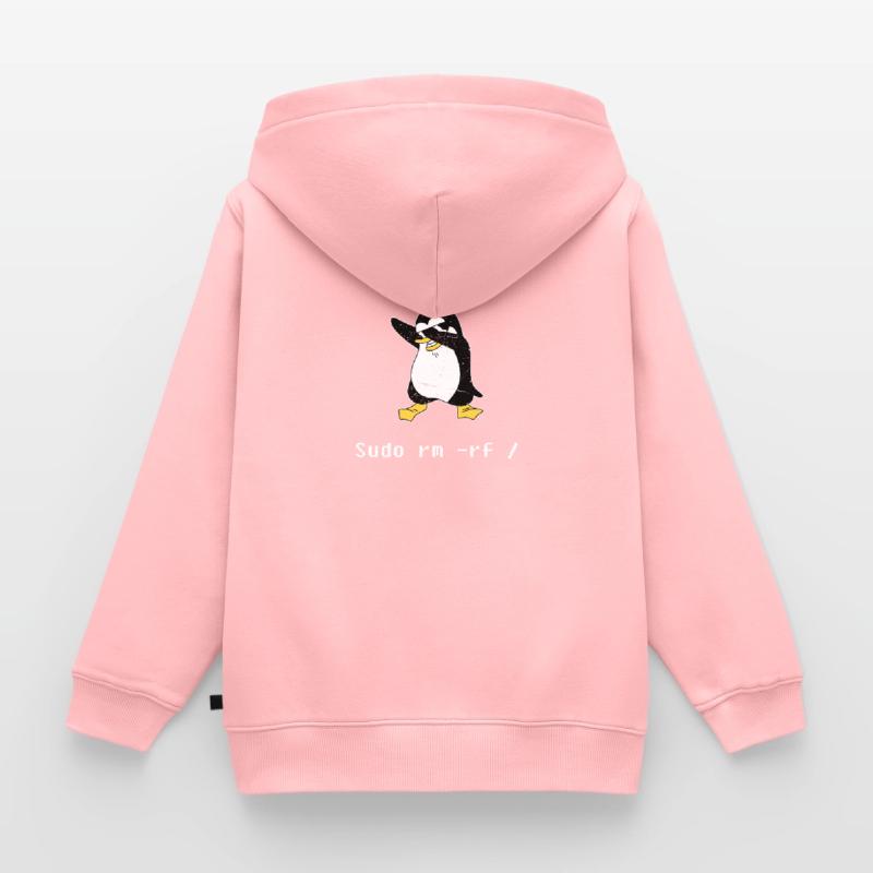 Sudo rm RF Admin Sysadmin Cadeau Java Linux Sweat Premium à capuche zippé enfant bio