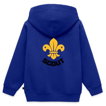 Scout - Scouting - Kinder Premium Organic Zip Hoodie - Royalblau - Hinten - AI Model Kid Male (0cm)