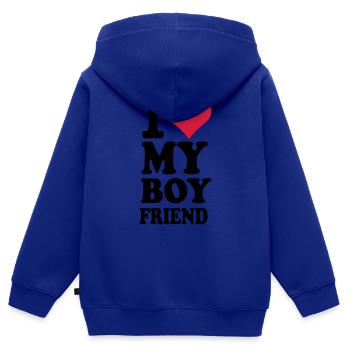 Boyfriend – Freund - Kinder Premium Organic Zip Hoodie - Royalblau - Hinten - AI Model Kid Male (0cm)