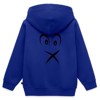 cousu1 Smiley-Mund - Kinder Premium Organic Zip Hoodie - Royalblau - Hinten - AI Model Kid Male (0cm)