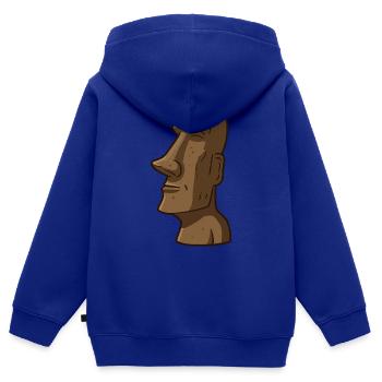 Statue auf der Osterinsel - Kinder Premium Organic Zip Hoodie - Royalblau - Hinten - AI Model Kid Male (0cm)