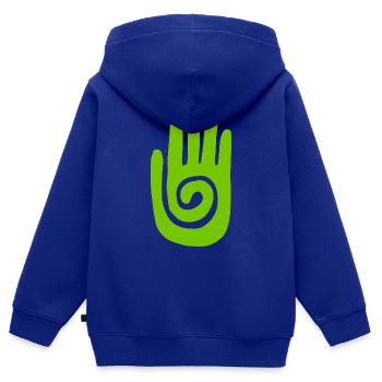 Shaman - Healing Hand & Protection Symbol - Green - Kids Premium Organic Zip-up Hoodie - royal blue - Back - AI Model Kid Male (0cm)