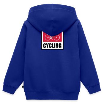 Cycling - Cycling - Kids Premium Organic Zip-up Hoodie - royal blue - Back - AI Model Kid Male (0cm)