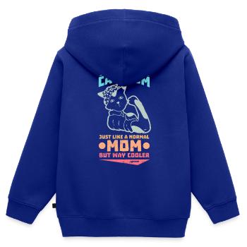 beste Katzenmama Katzendame Katzenbesitzer Geschen - Kinder Premium Organic Zip Hoodie - Royalblau - Hinten - AI Model Kid Male (0cm)