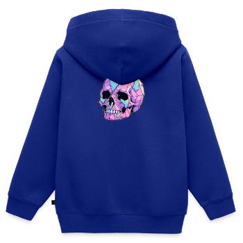 Geheimnisvoller Schädel - Kinder Premium Organic Zip Hoodie - Royalblau - Hinten - AI Model Kid Male (0cm)