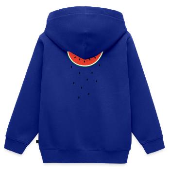 pastèque - Sweat Premium à capuche zippé enfant bio - bleu roi - Dos - AI Model Kid Male (0cm)