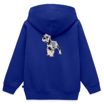 Schnauzer miniature 1 - Sweat Premium à capuche zippé enfant bio - bleu roi - Dos - AI Model Kid Male (0cm)