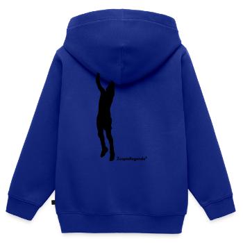 Zuspiellegende - Kinder Premium Organic Zip Hoodie - Royalblau - Hinten - AI Model Kid Male (0cm)