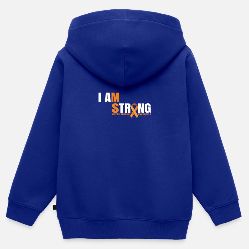 Guerrier de sensibilisation à la SP - Sweat Premium à capuche zippé enfant bio - bleu roi