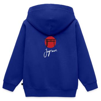 Japan Shirt Torii Tor Pagode Red Imperial - Kinder Premium Organic Zip Hoodie - Royalblau - Hinten - AI Model Kid Male (0cm)