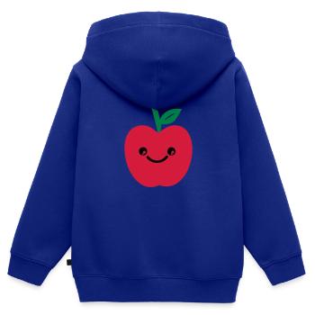 sourire de pomme - Sweat Premium à capuche zippé enfant bio - bleu roi - Dos - AI Model Kid Male (0cm)