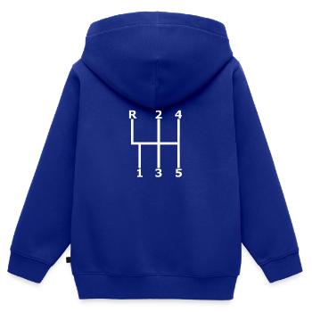 E30 M3 Sportschaltung Getriebe - Kinder Premium Organic Zip Hoodie - Royalblau - Hinten - AI Model Kid Male (0cm)