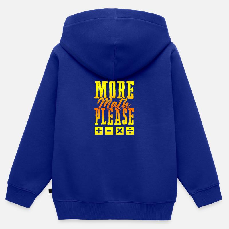 plus de mathématiques - Sweat Premium à capuche zippé enfant bio - bleu roi