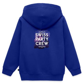 Swiss Party Crew - Kinder Premium Organic Zip Hoodie - Royalblau - Hinten - AI Model Kid Male (0cm)
