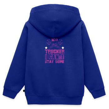 trucker cooler spruch - Kinder Premium Organic Zip Hoodie - Royalblau - Hinten - AI Model Kid Male (0cm)