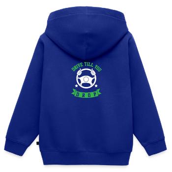trucker zitat truck - Kinder Premium Organic Zip Hoodie - Royalblau - Hinten - AI Model Kid Male (0cm)