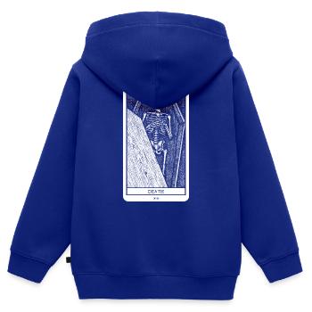 Death Tarot - Kids Premium Organic Zip-up Hoodie - royal blue - Back - AI Model Kid Male (0cm)