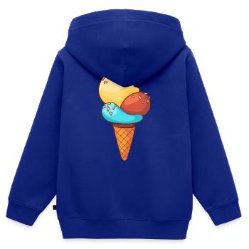 Eis Speiseeis Eiskrem Eiscreme Kugeleis Eisbecher - Kinder Premium Organic Zip Hoodie - Royalblau - Hinten - AI Model Kid Male (0cm)