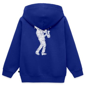 saxophone_player_made_of_notes_09201601 - Kinder Premium Organic Zip Hoodie - Royalblau - Hinten - AI Model Kid Male (0cm)